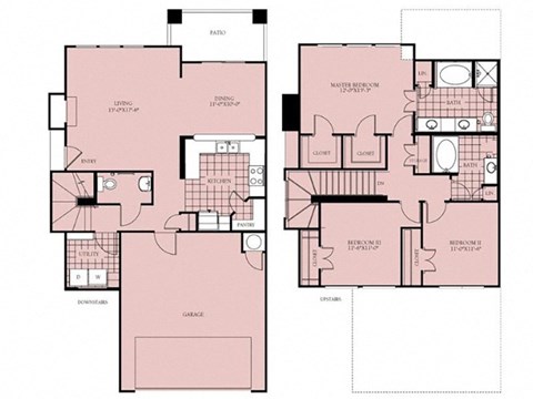 two floor plan of a house with two different floors
